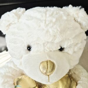 Animal Adventure Plush Bear 13” White & Gold "My Heart Is Yours" Stuffed